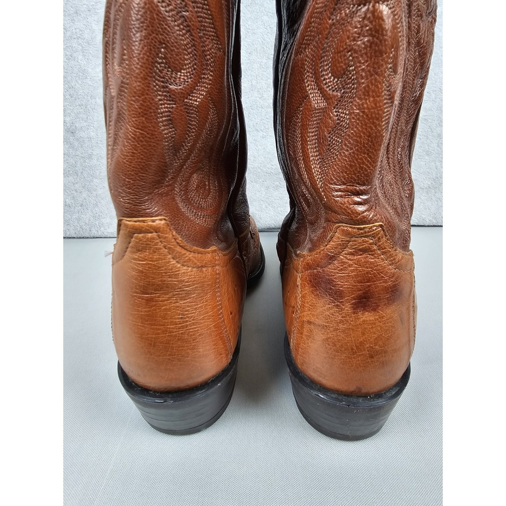 Tony Lama CZ906 Smooth  Ostrich Quill Cowboy Boots Mens 10 D Peanut Brittle - Picture 6 of 16